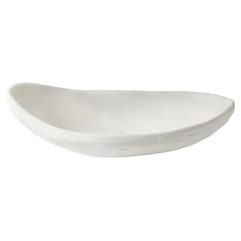 Areté Collection Low Bowl - White, Plaster