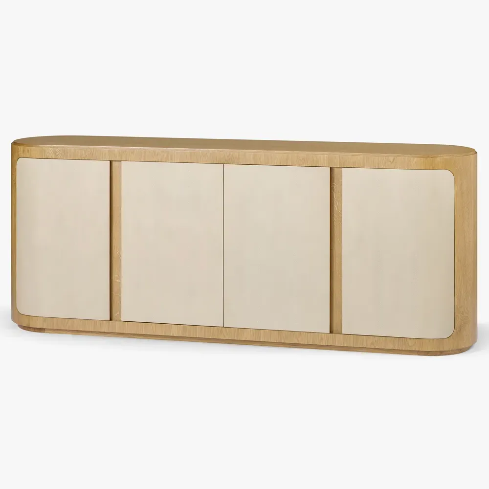 Argo Shagreen Oak Wood Sideboard - Brown