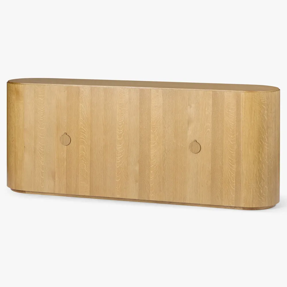 Argo Shagreen Oak Wood Sideboard - Brown