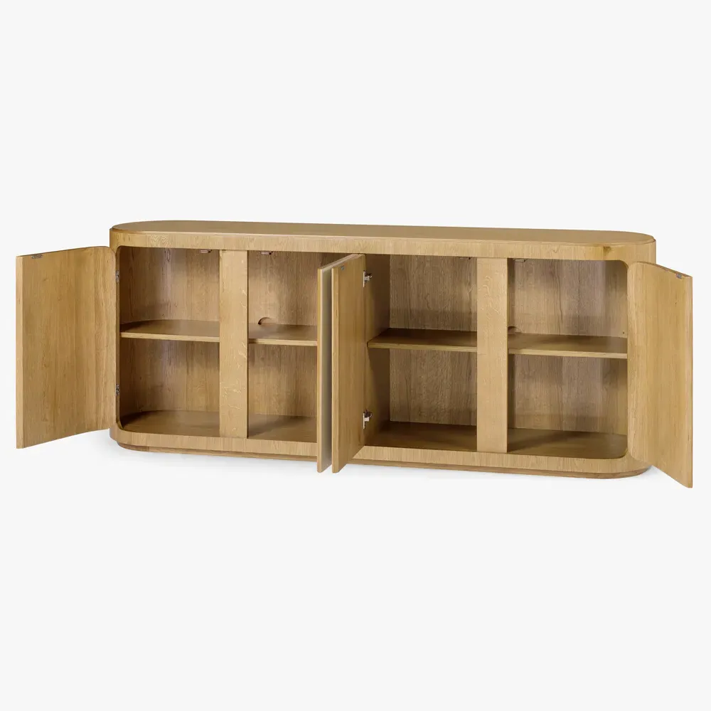 Argo Shagreen Oak Wood Sideboard - Brown