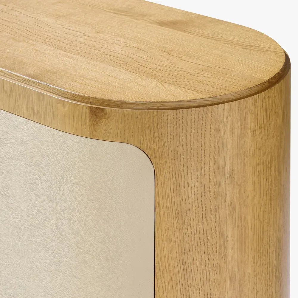 Argo Shagreen Oak Wood Sideboard - Brown