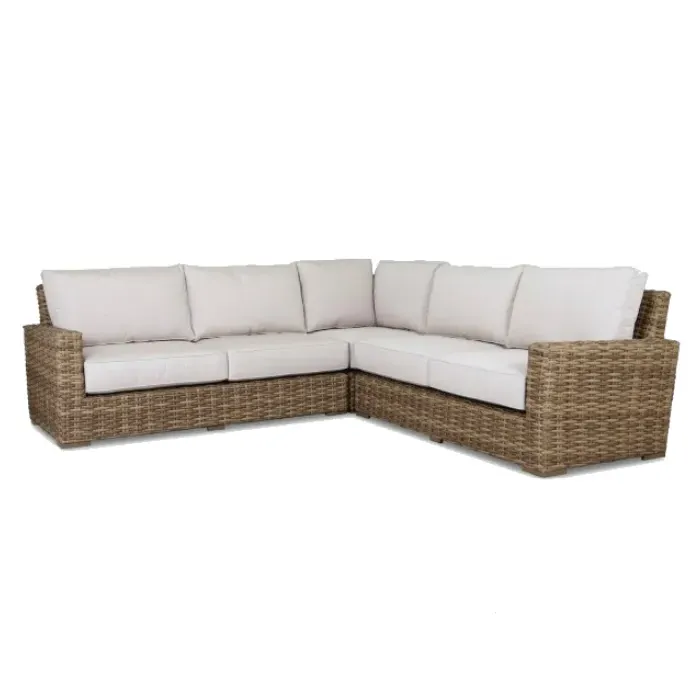 Aria 3-Piece Outdoor Sectional Sofa - Brown, Wicker