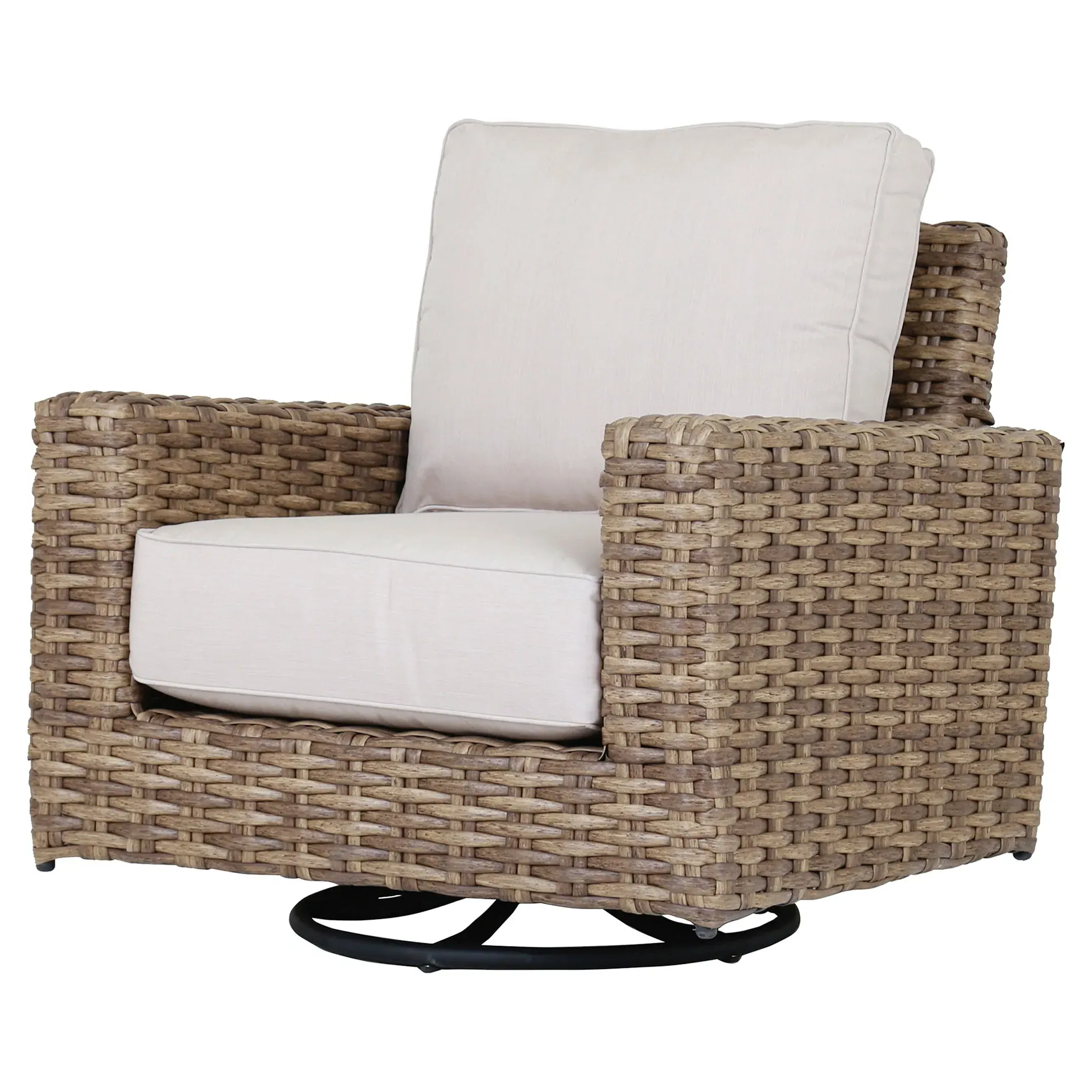 Aria Outdoor Club Swivel Rocker Chair - Brown, Wicker