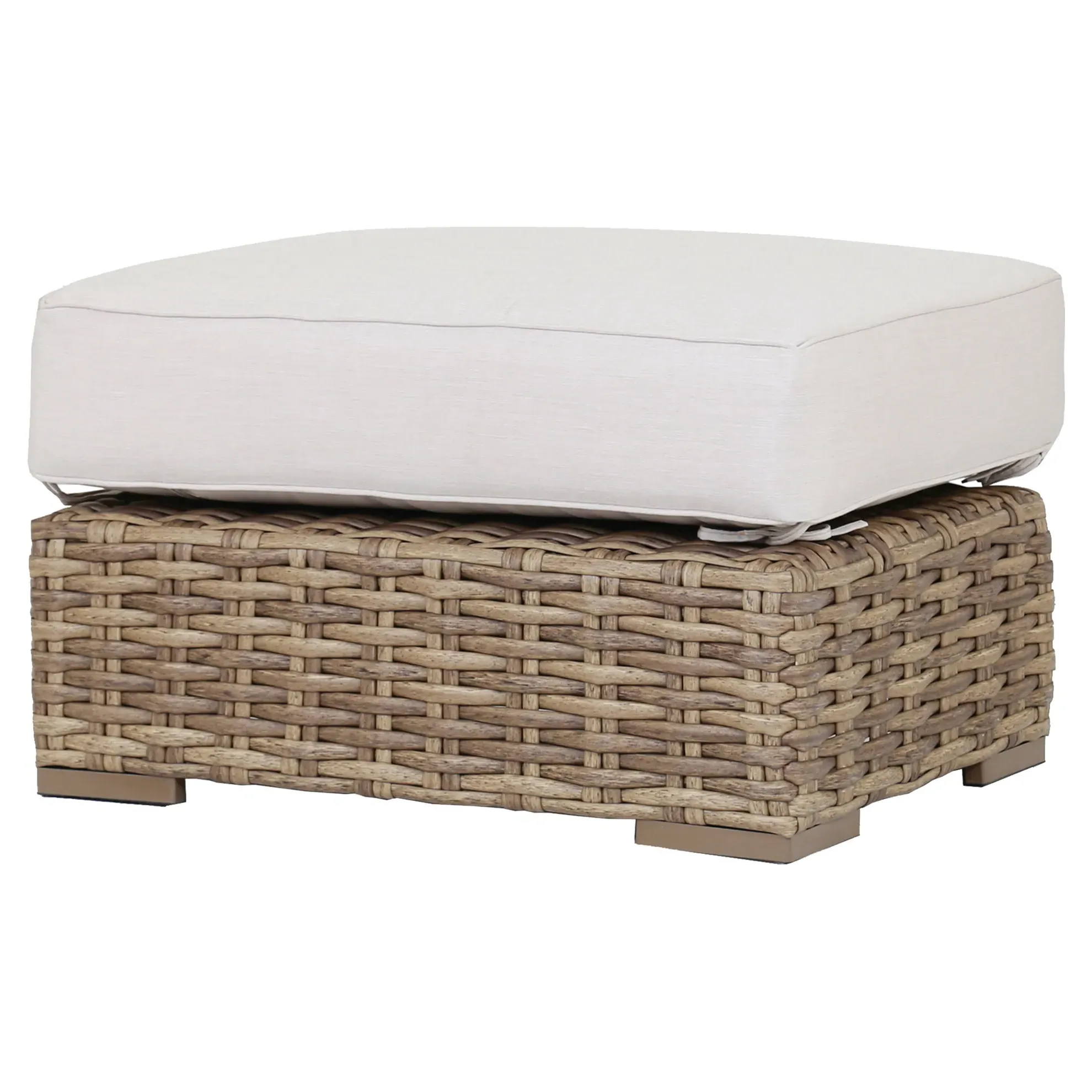Aria Rectangular Outdoor Ottoman - Brown, Wicker image