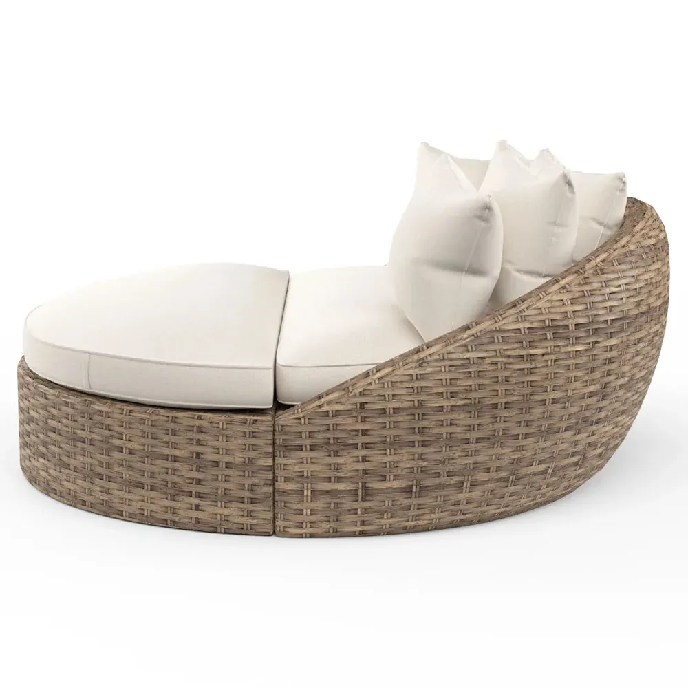 Aria Round Outdoor Daybed - Beige, Aluminum