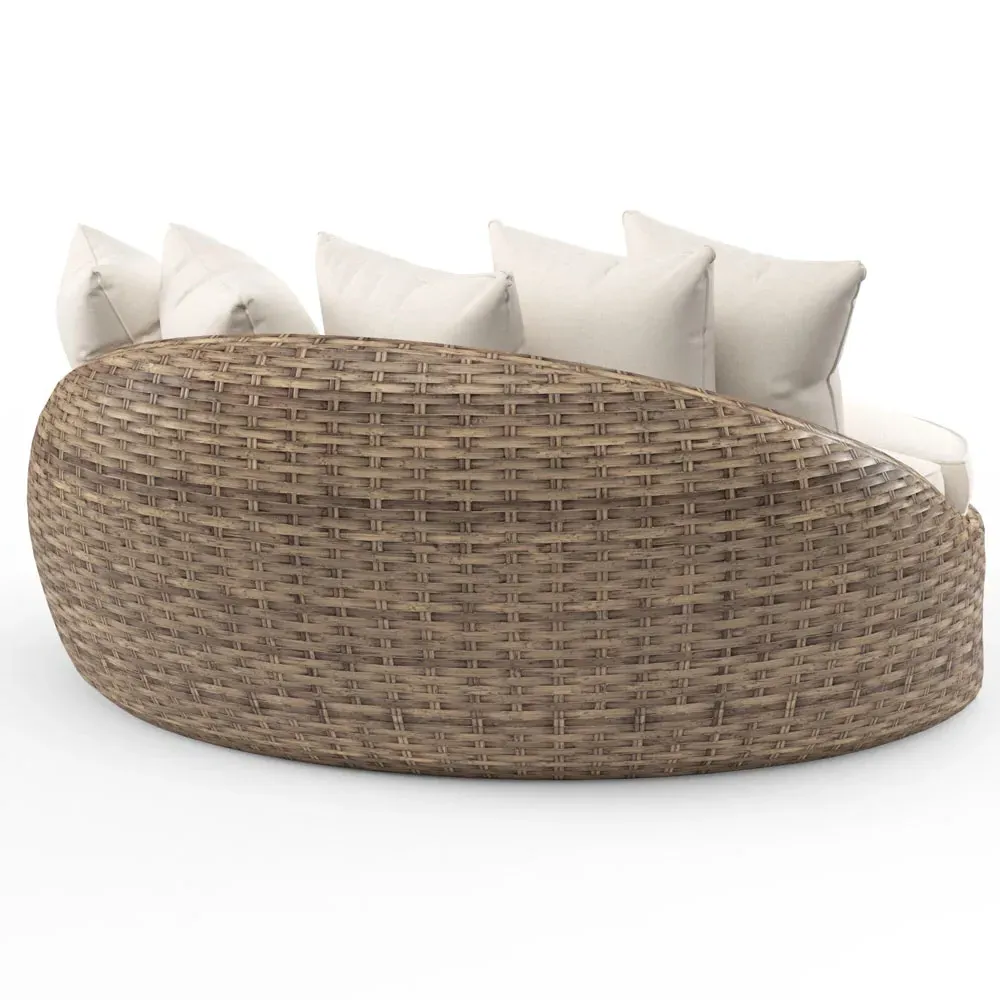 Aria Round Outdoor Daybed - Beige, Aluminum