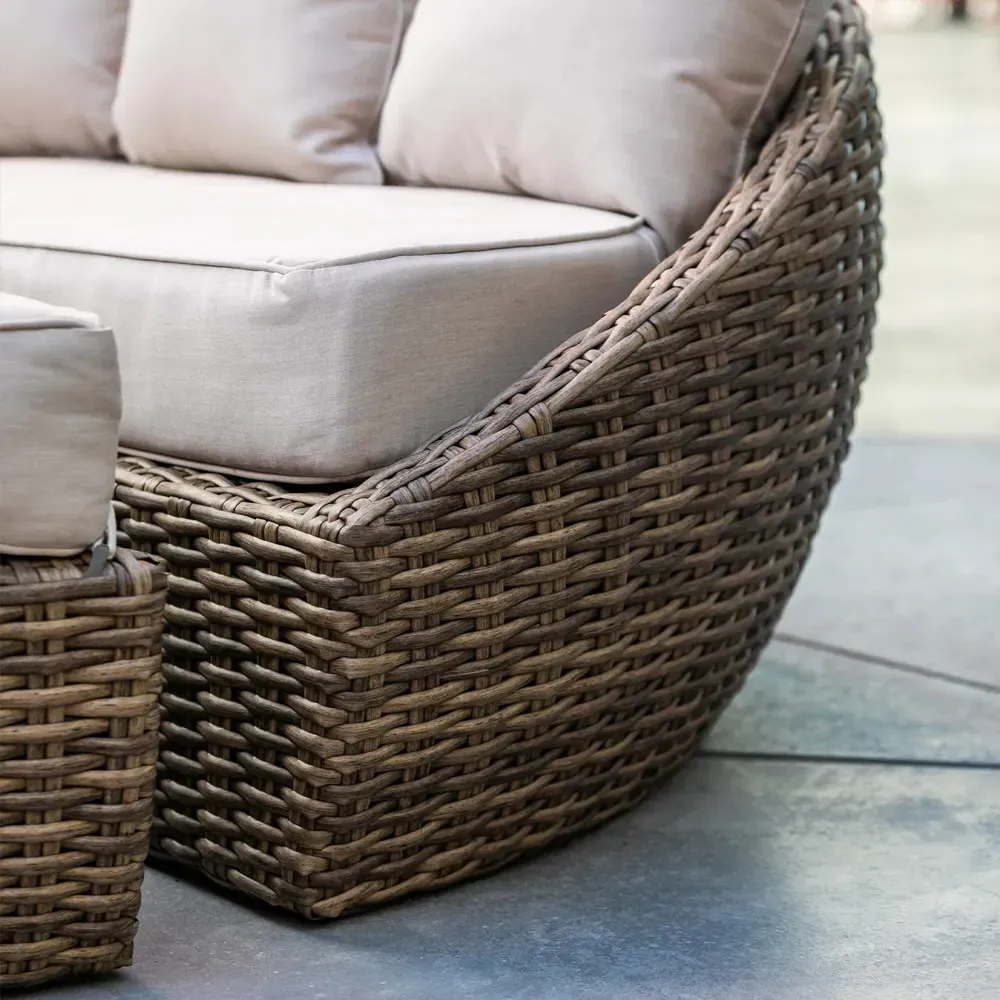 Aria Round Outdoor Daybed - Beige, Aluminum