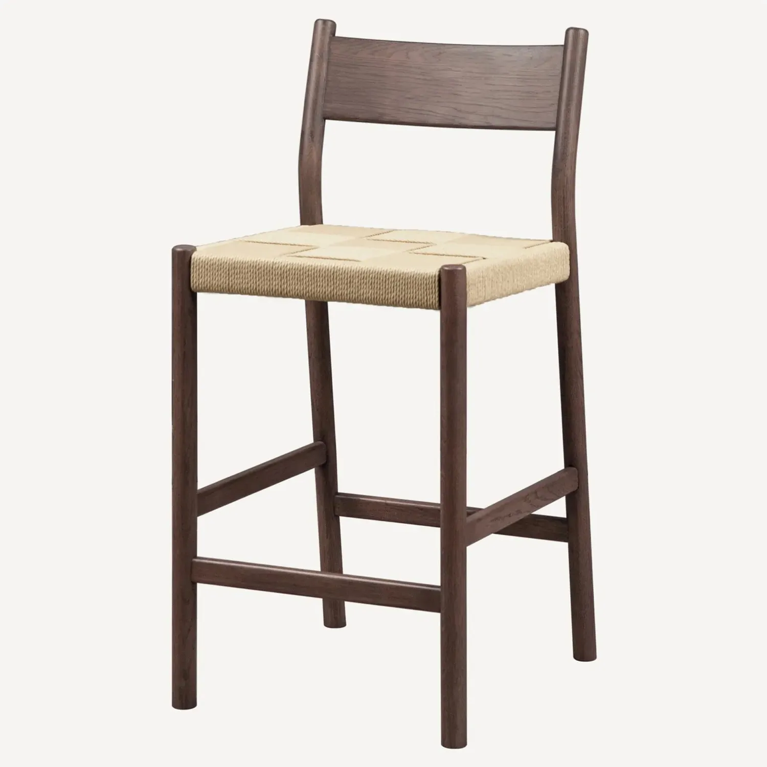 Aria Woven Cord Counter Stool - Brown, Oak