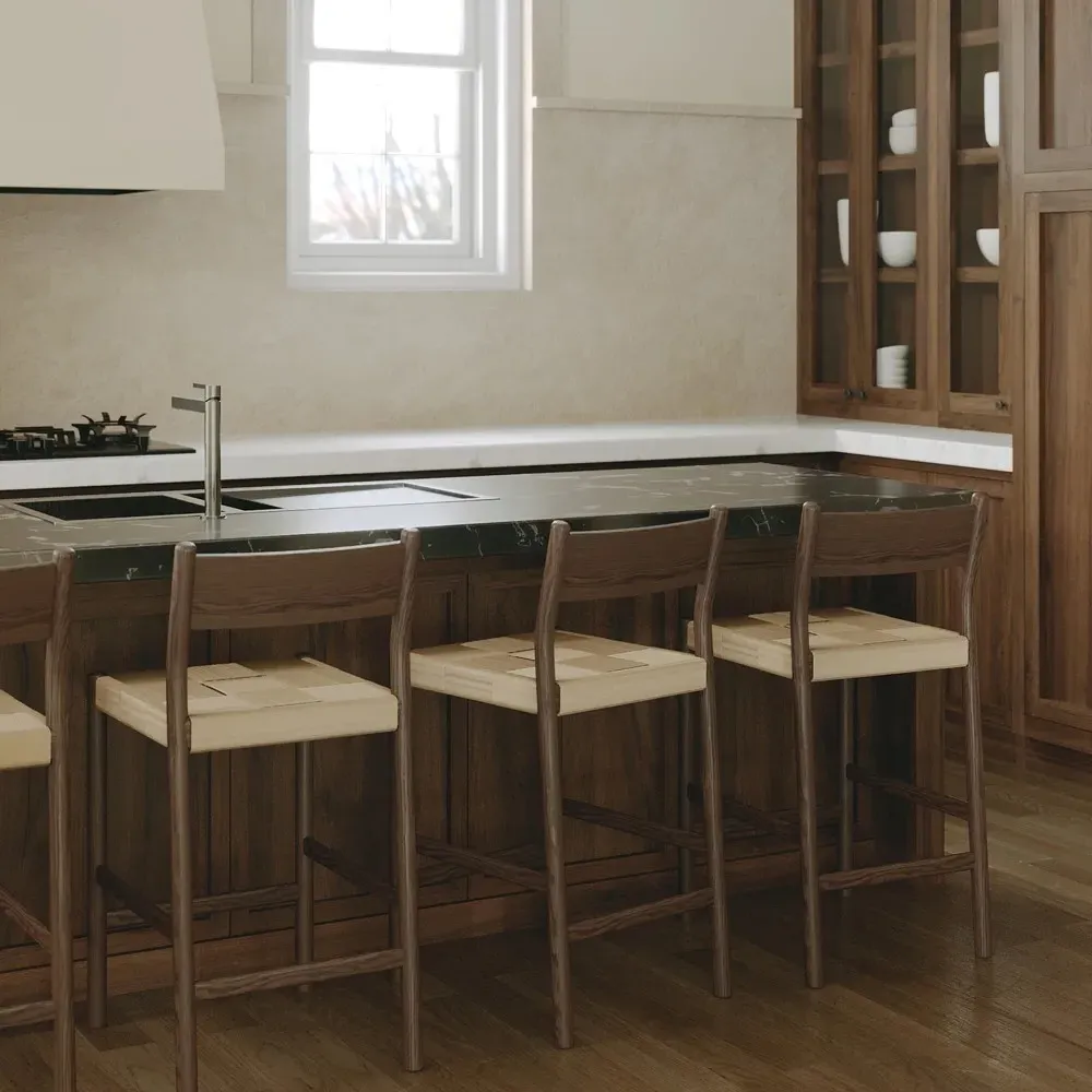 Aria Woven Cord Counter Stool - Brown, Oak