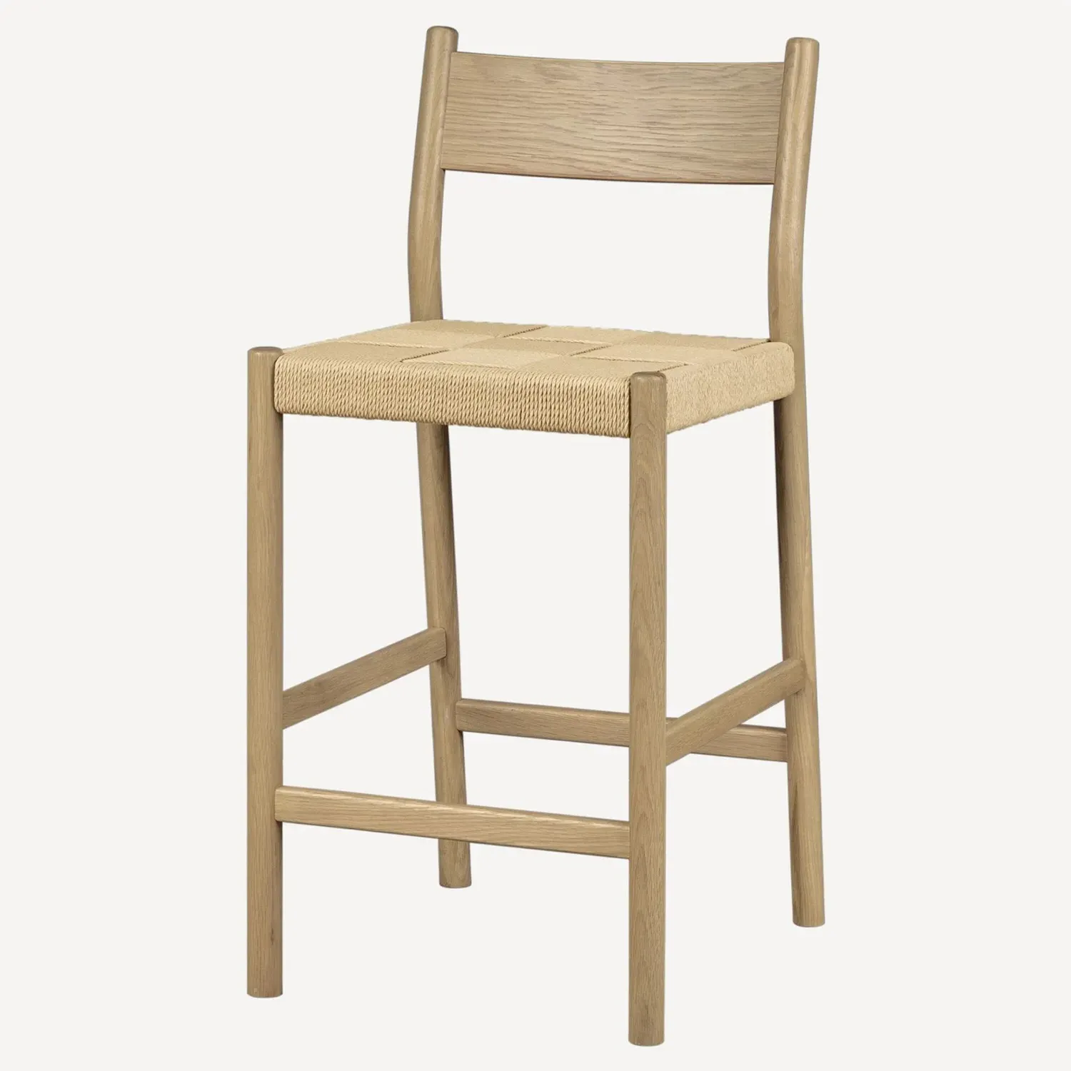 Aria Woven Cord Counter Stool - Natural, Oak