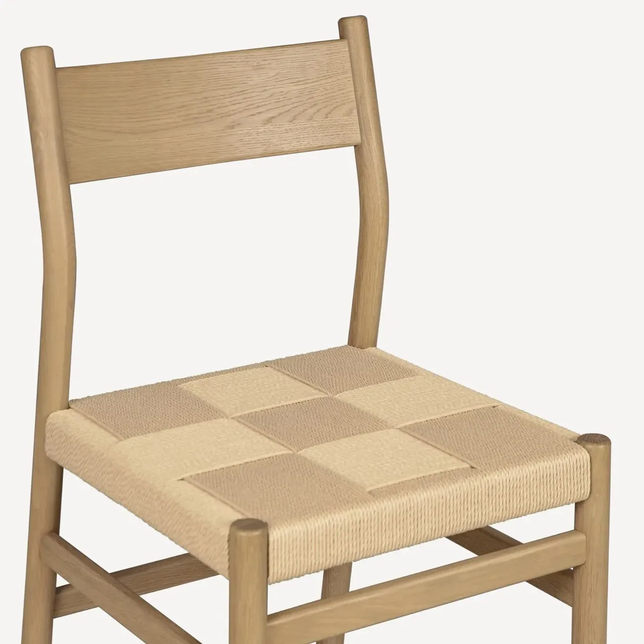 Aria Woven Cord Dining Chair Set of 2 - Natural, Oak