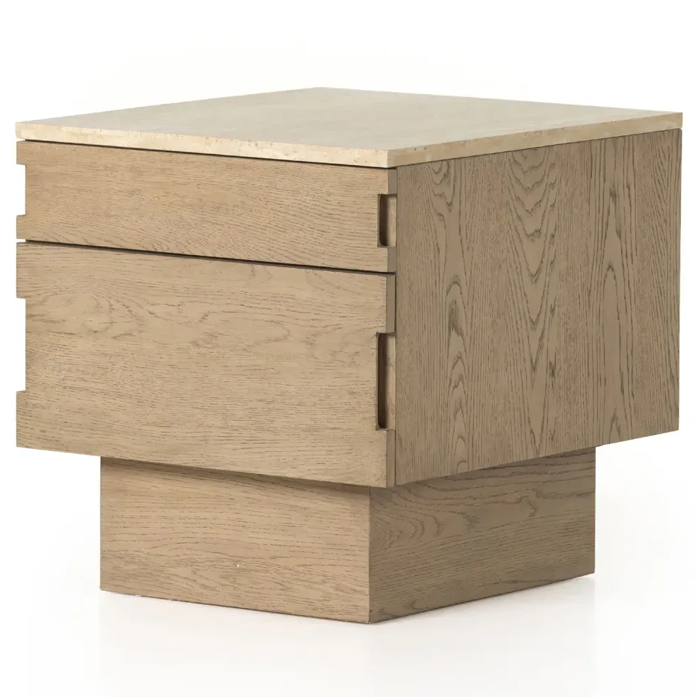 Ariane 2 Drawer Nightstand - Brown, Oak