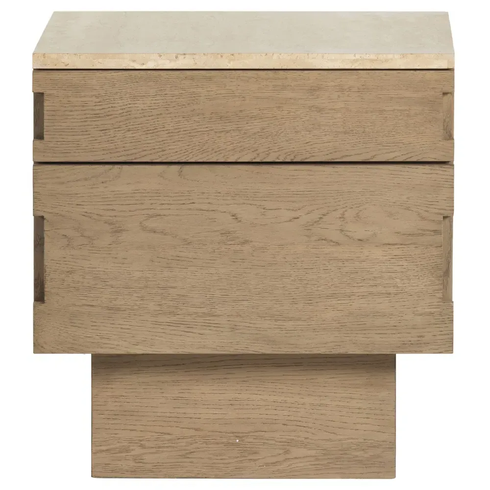 Ariane 2 Drawer Nightstand - Brown, Oak
