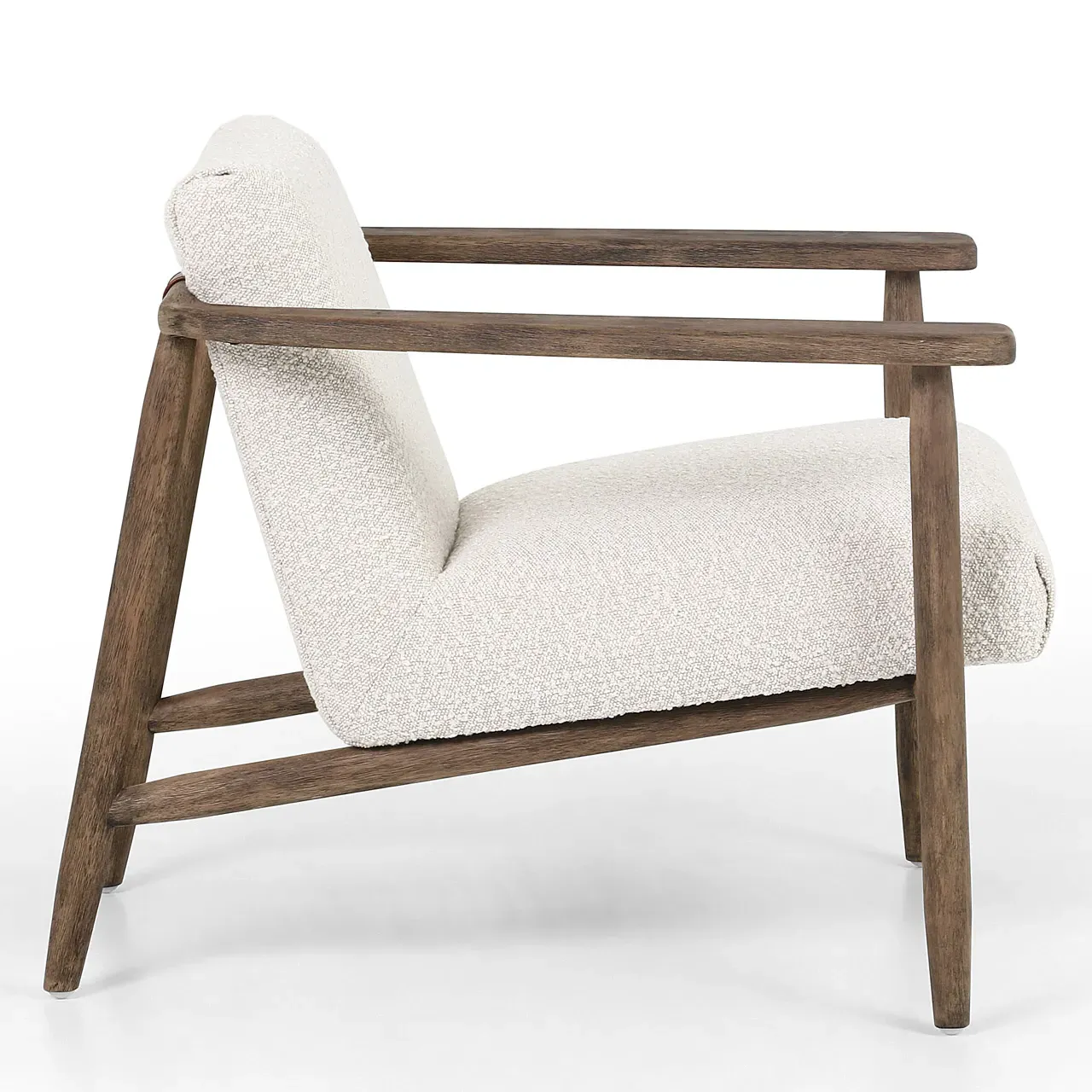 Arianne Occasional Arm Chair - White, Boucle