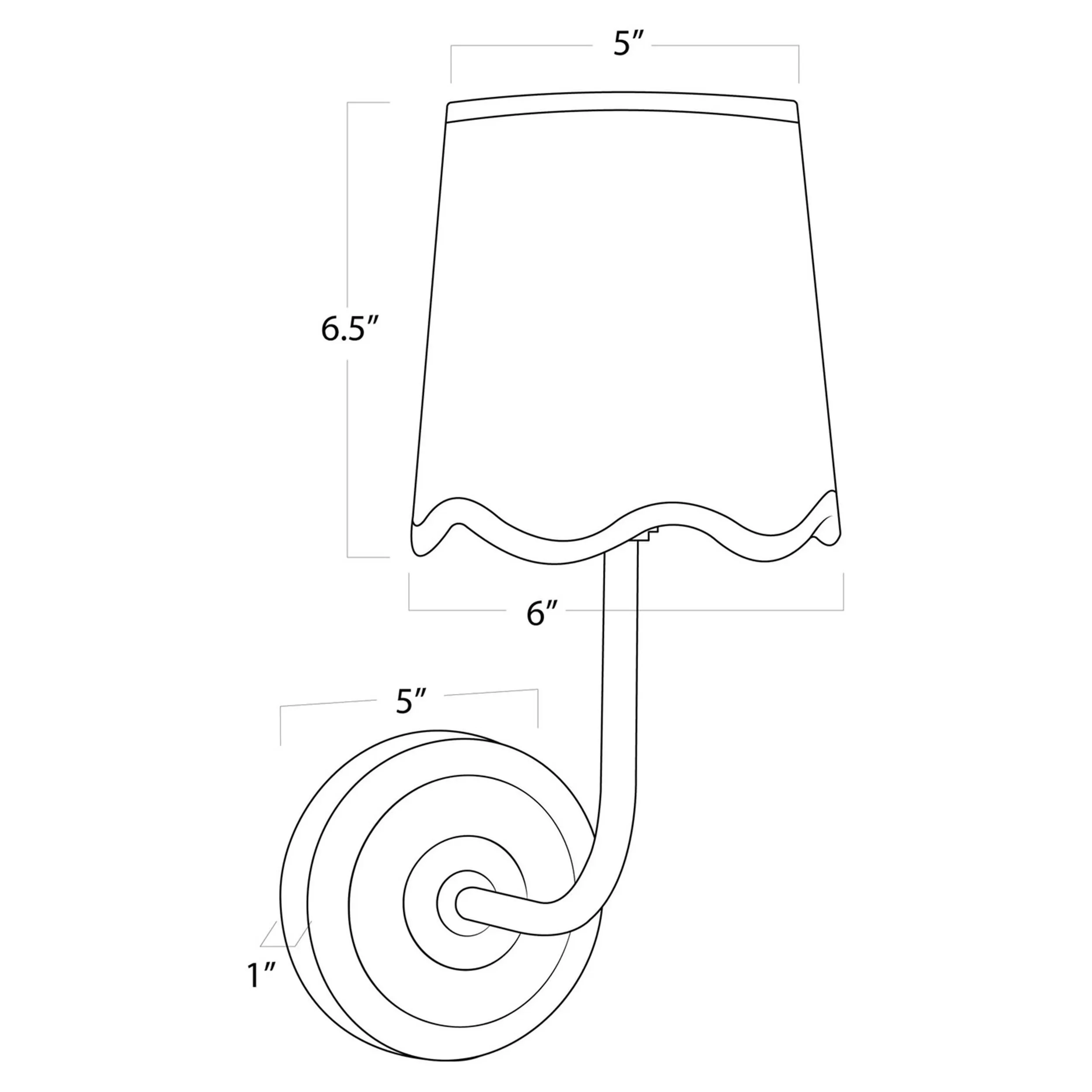 Ariel Armed Wall Sconce - Polished Nickel, Steel