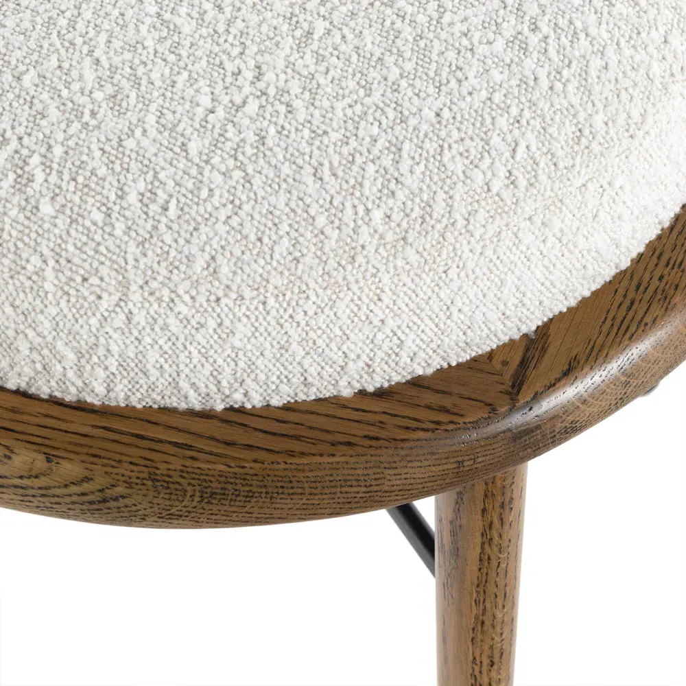 Ariel Square Ottoman - Cream, Oak