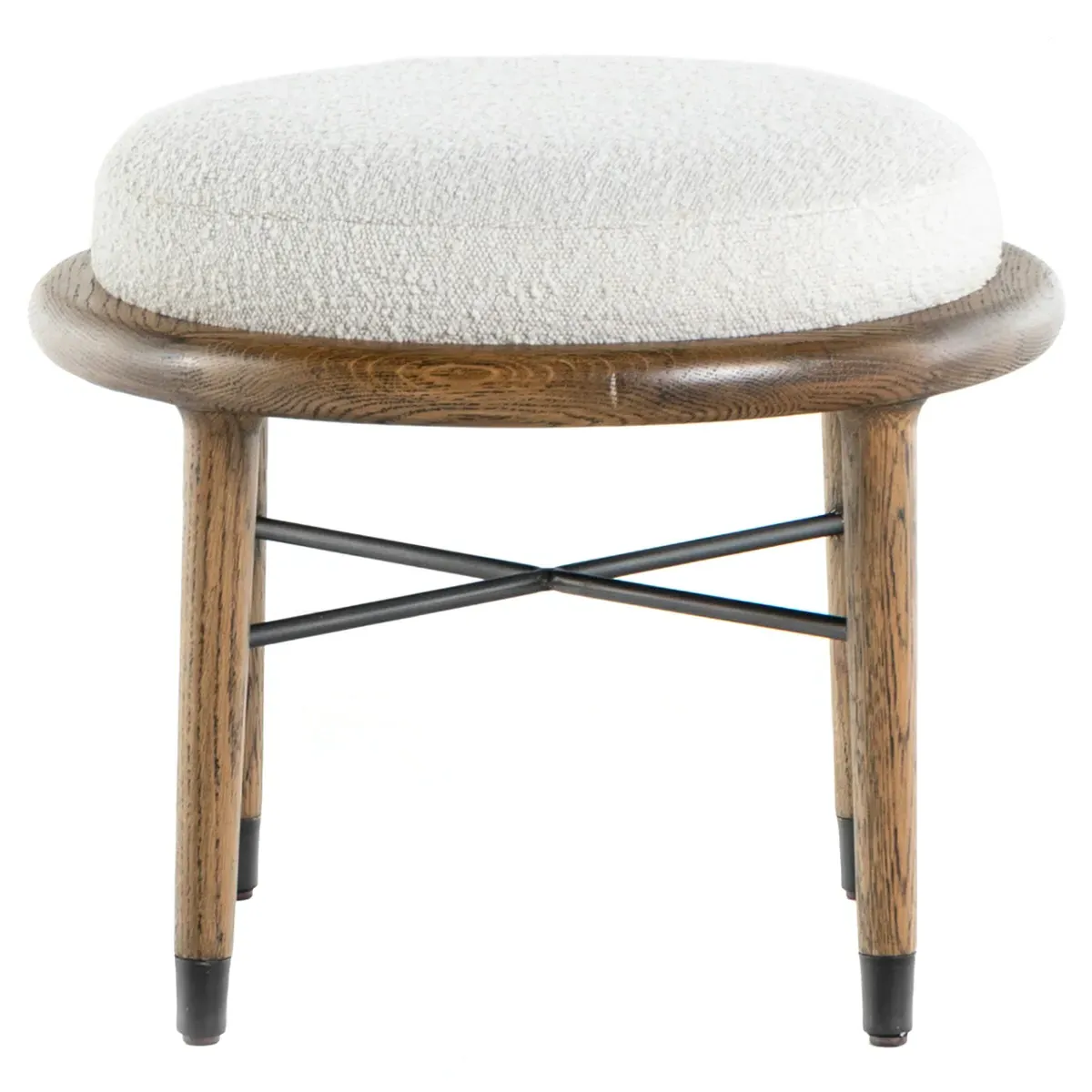 Ariel Square Ottoman - Cream, Oak image