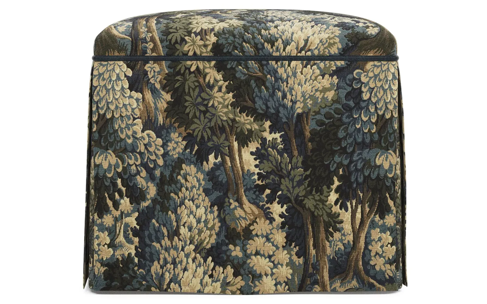 Ariela Weave Skirted Storage Ottoman - Tapestry Forest