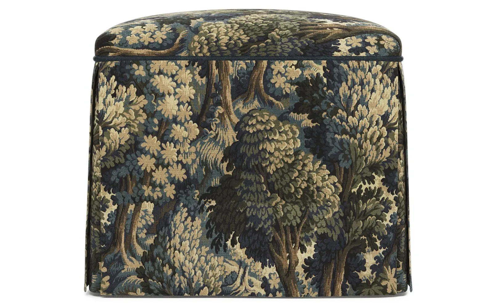 Ariela Weave Skirted Storage Ottoman - Tapestry Forest