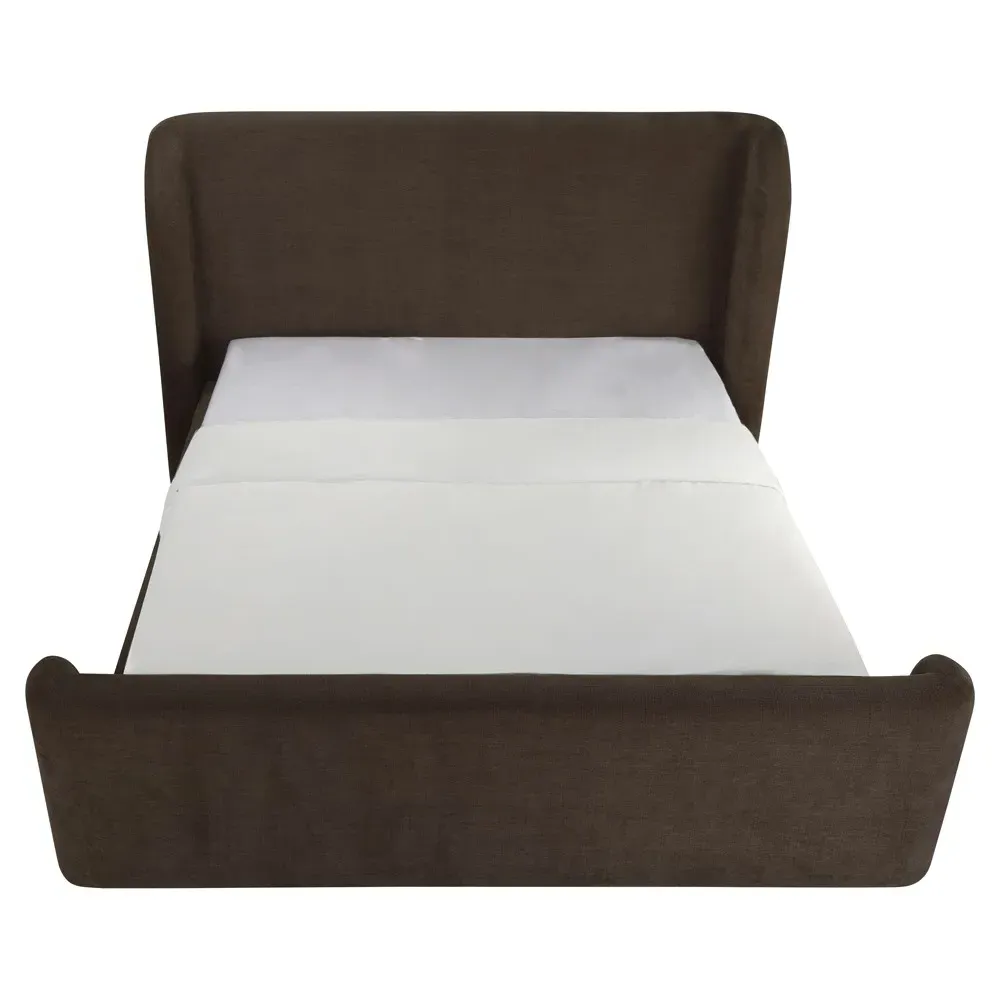 Arielle King Size Storage Wingback Bed - Brown