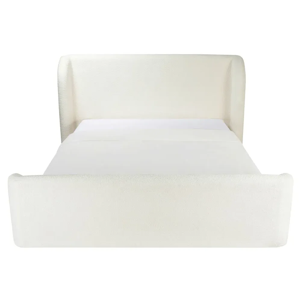 Arielle King Size Storage Wingback Bed - Cream