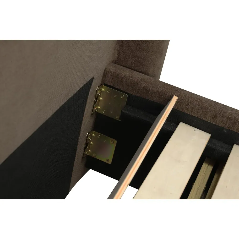 Arielle Queen Size Storage Wingback Bed - Brown