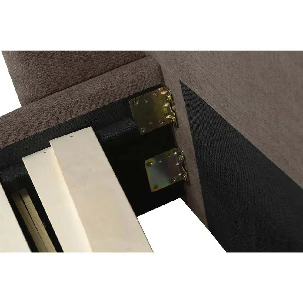 Arielle Queen Size Storage Wingback Bed - Brown