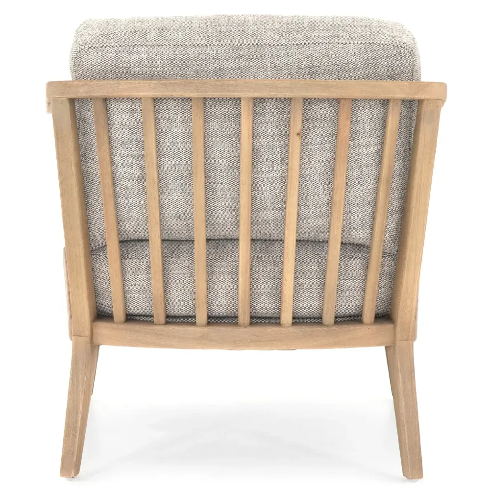 Aris Upholstered Arm Chair - Grey, Parawood