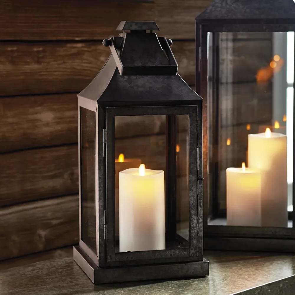 Arlene Small Lantern Candleholder - Black, Metal