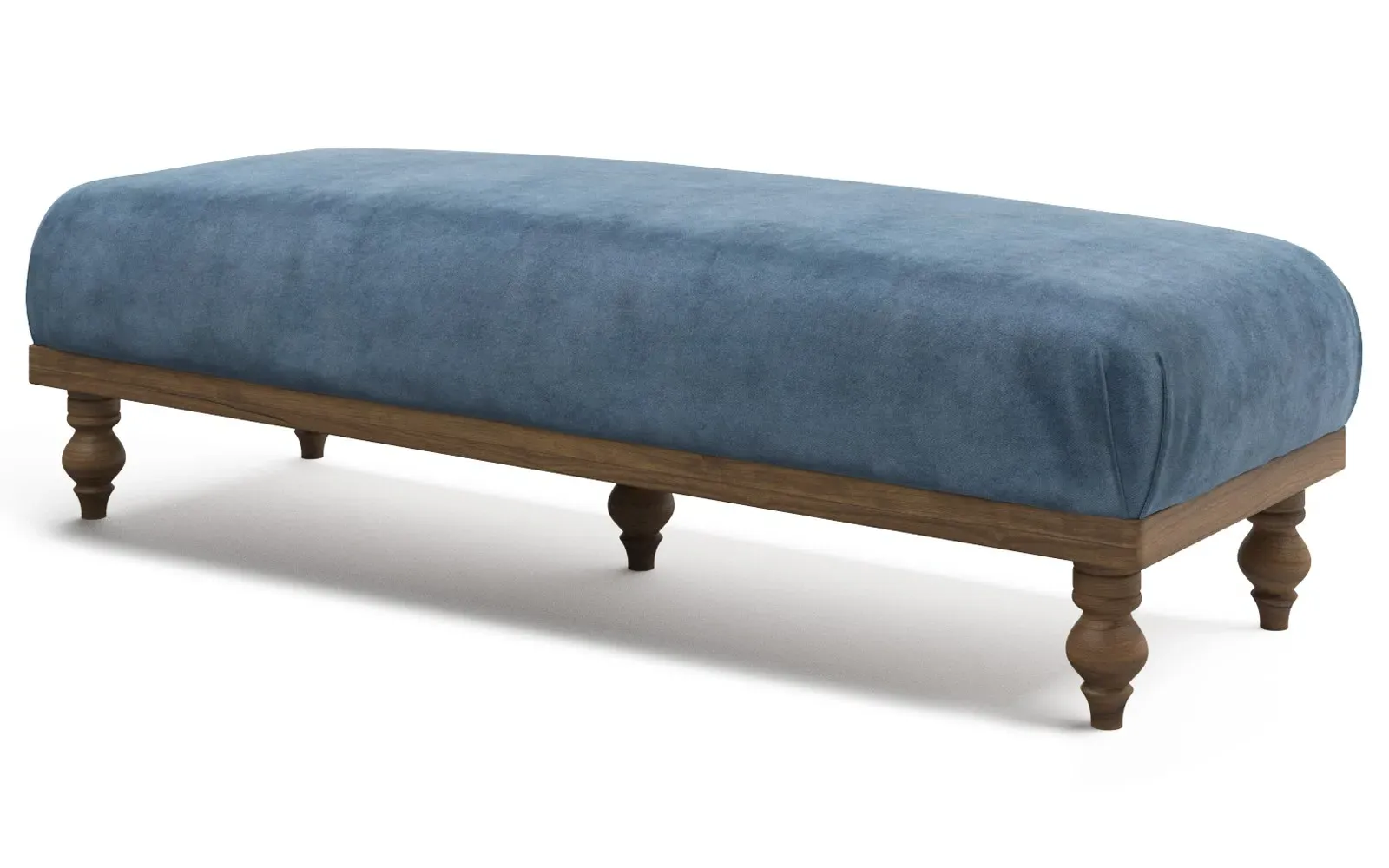 Arlette Bench - Blue Dusk, Performance Velvet