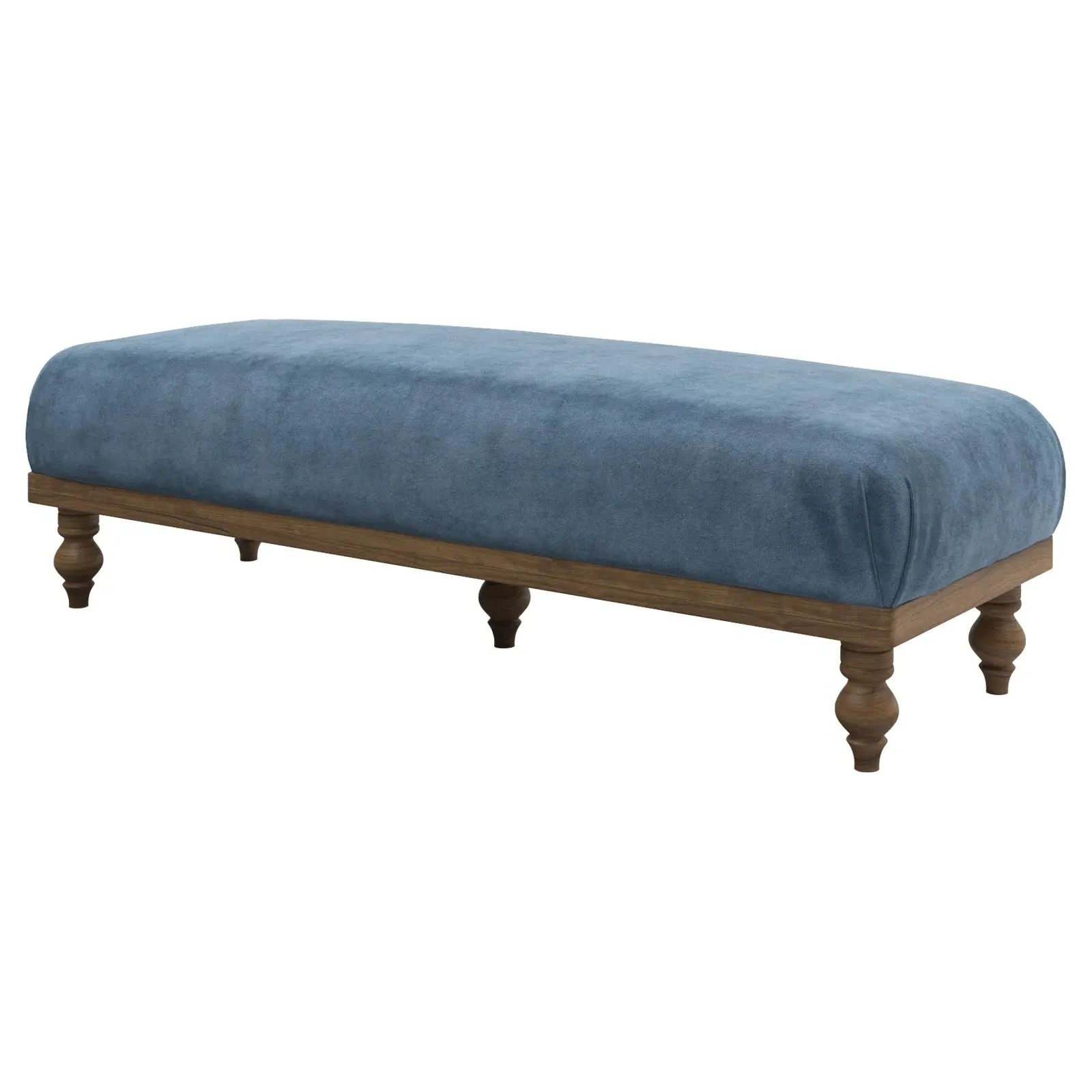 Arlette Bench - Blue Dusk, Performance Velvet