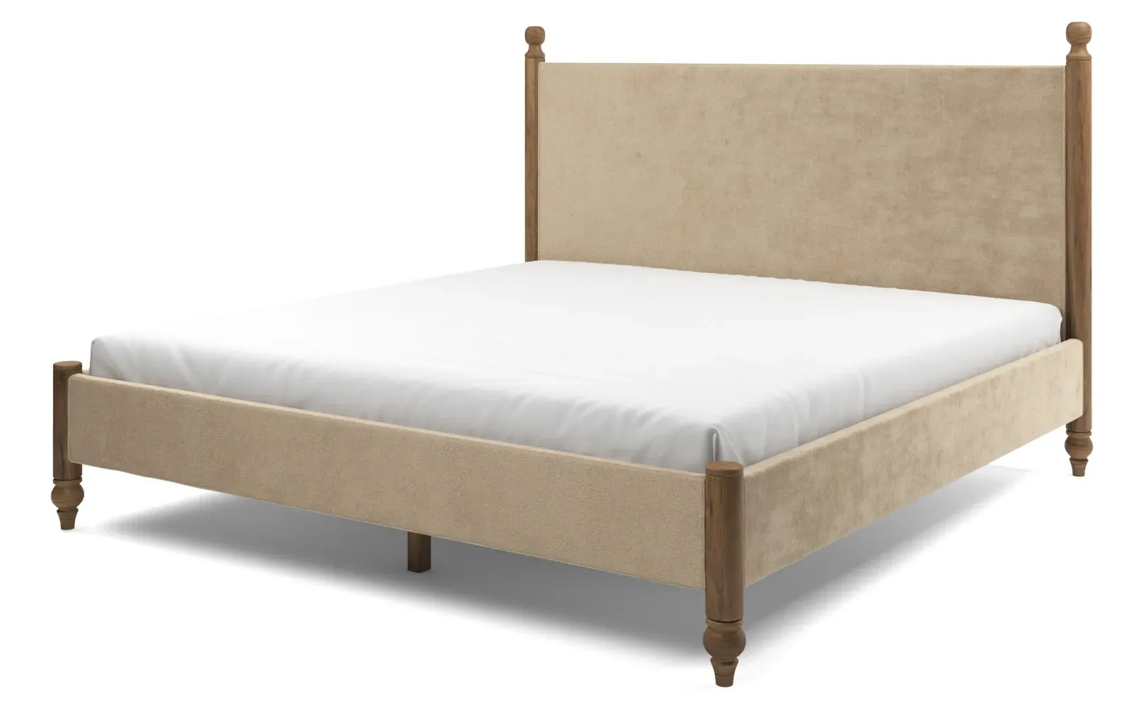 Arlette Cal King Bed Frame - Champagne, Velvet