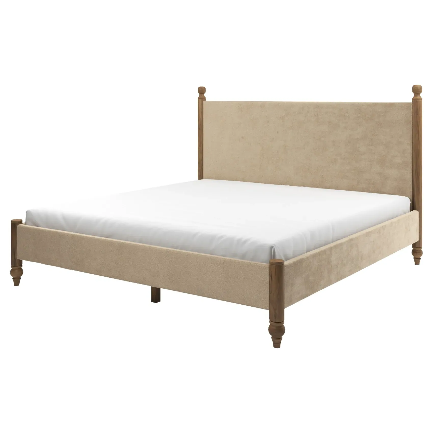 Arlette Cal King Bed Frame - Champagne, Velvet