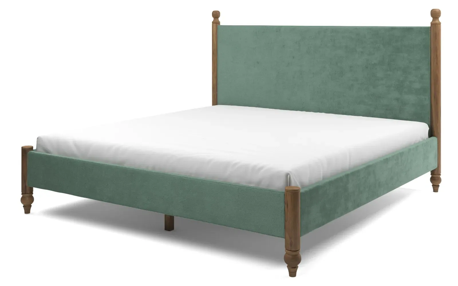 Arlette Cal King Bed Frame - Stone Pine, Velvet