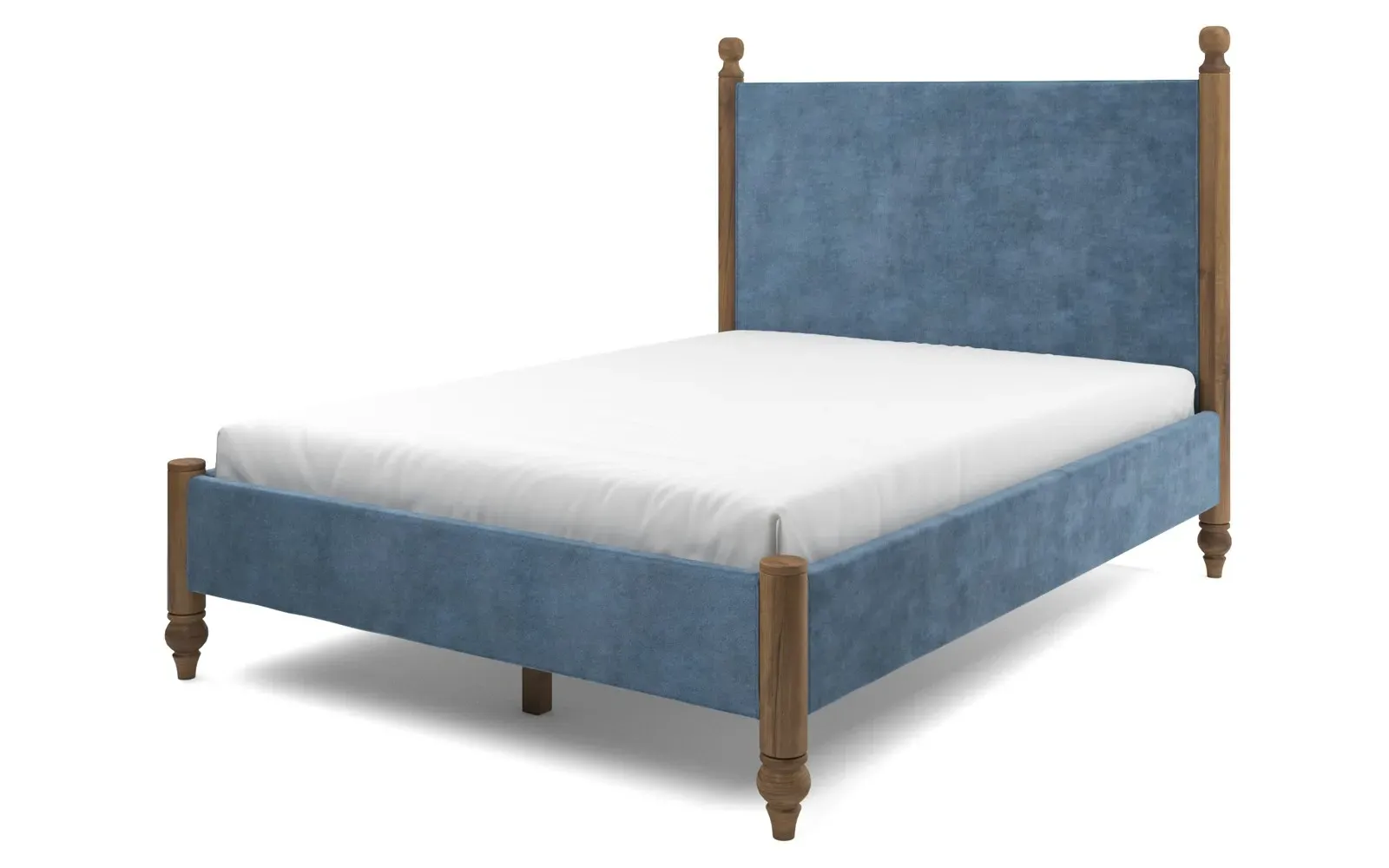 Arlette Full Bed Frame - Blue Dusk, Velvet