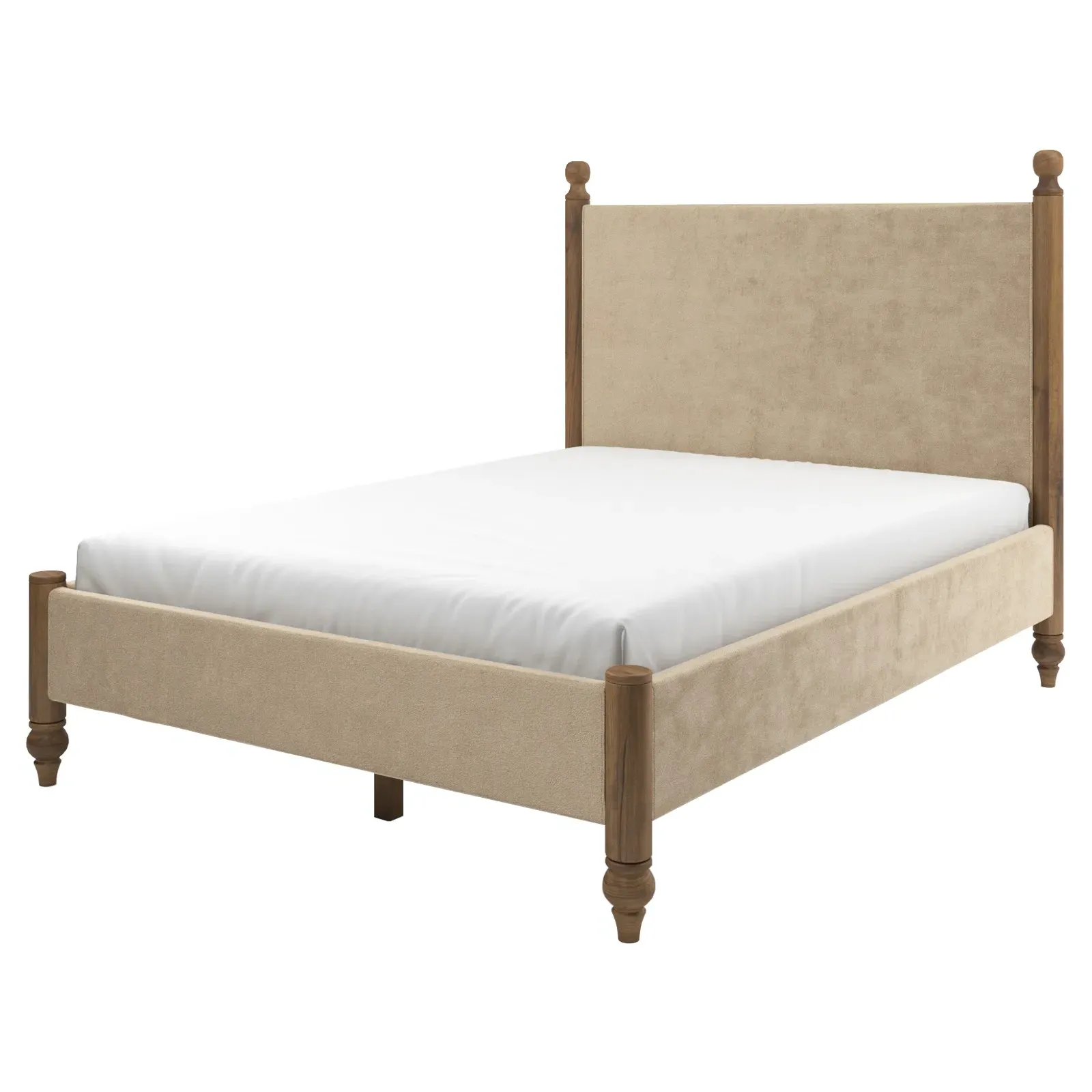 Arlette Full Bed Frame - Champagne, Velvet