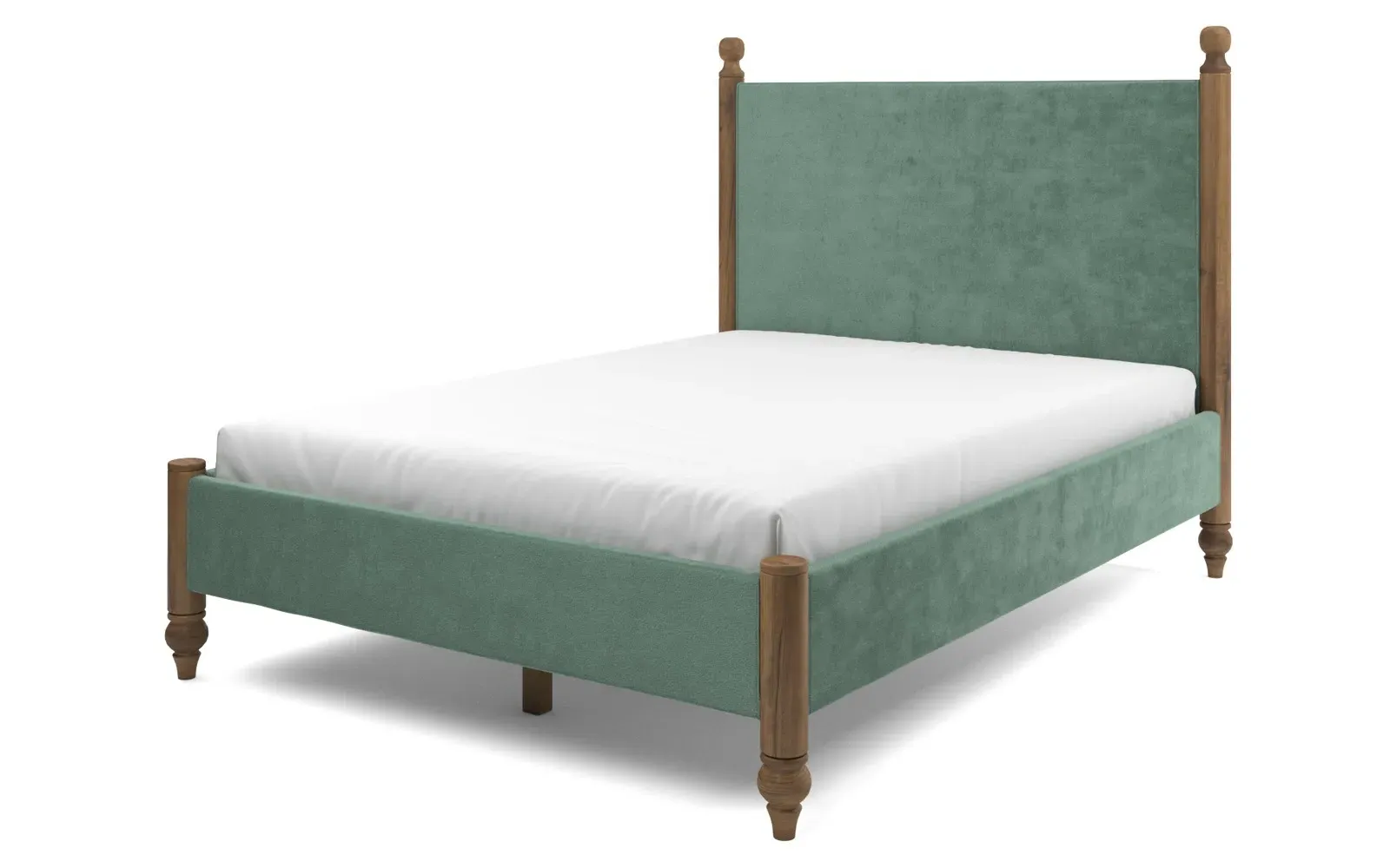 Arlette Full Bed Frame - Stone Pine, Velvet