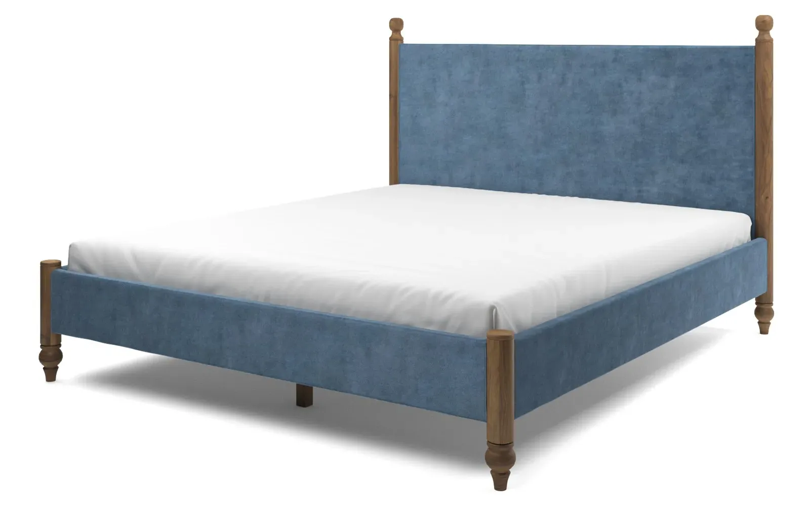 Arlette King Bed Frame - Blue Dusk, Velvet