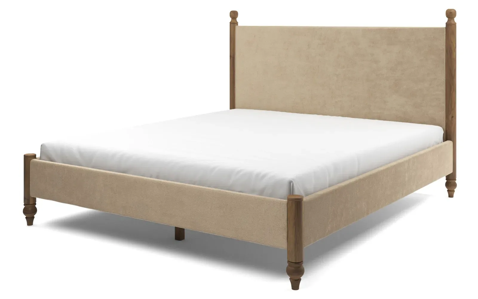 Arlette King Bed Frame - Champagne, Velvet
