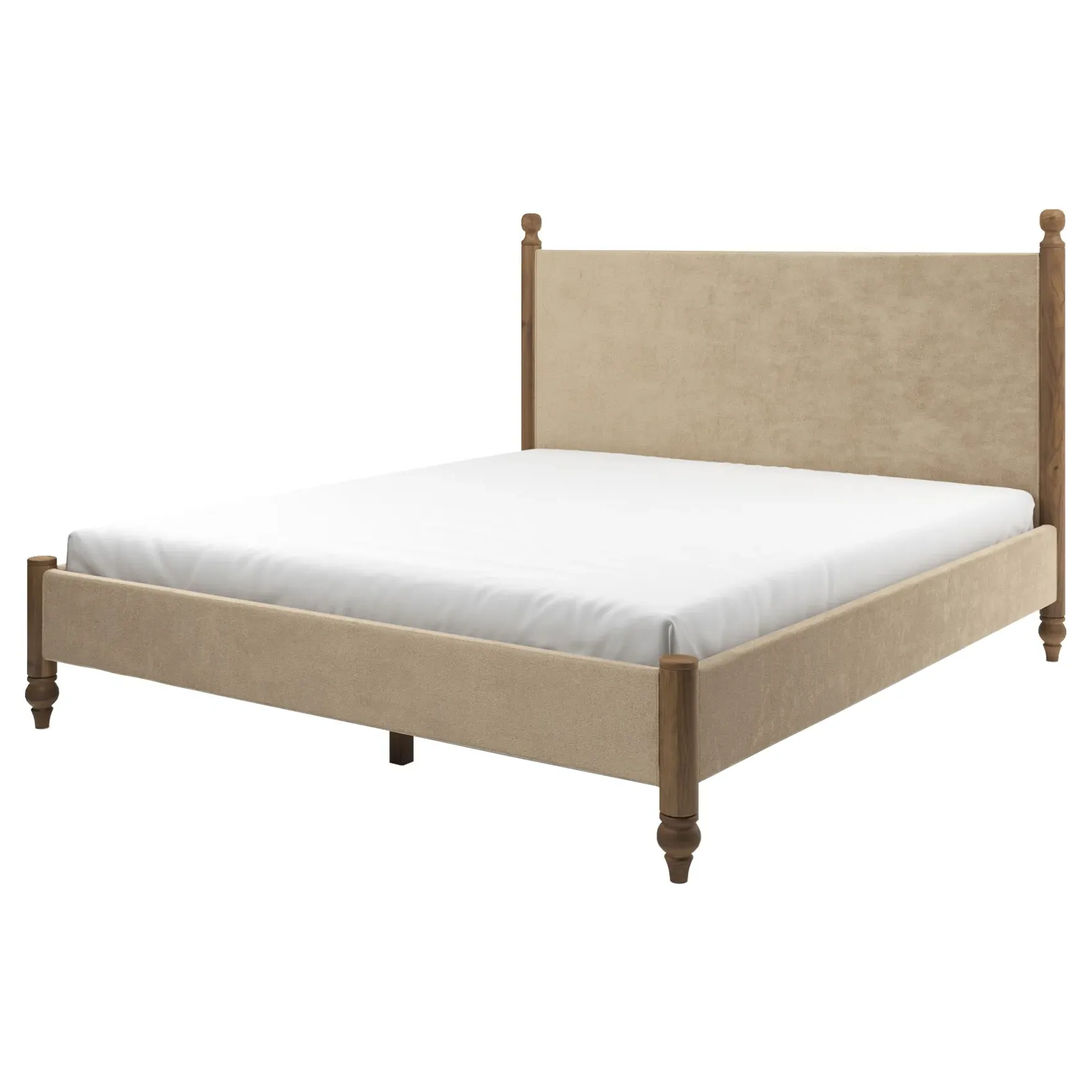 Arlette King Bed Frame - Champagne, Velvet
