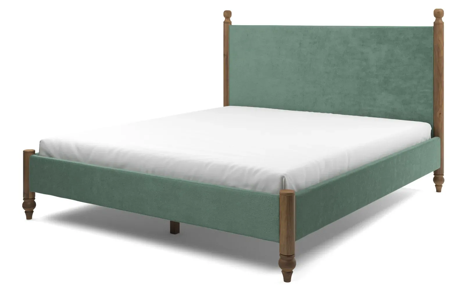 Arlette King Bed Frame - Stone Pine, Velvet