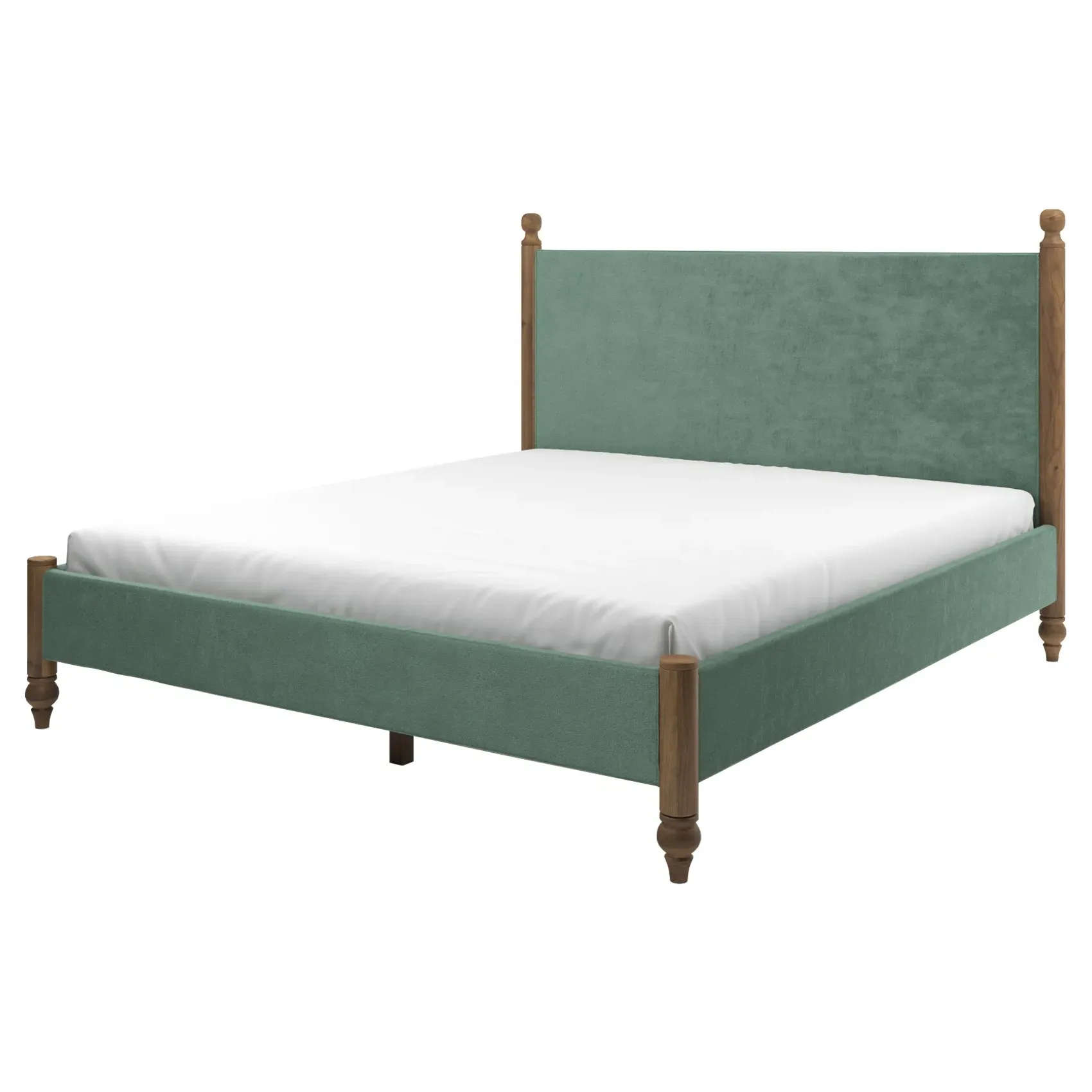 Arlette King Bed Frame - Stone Pine, Velvet