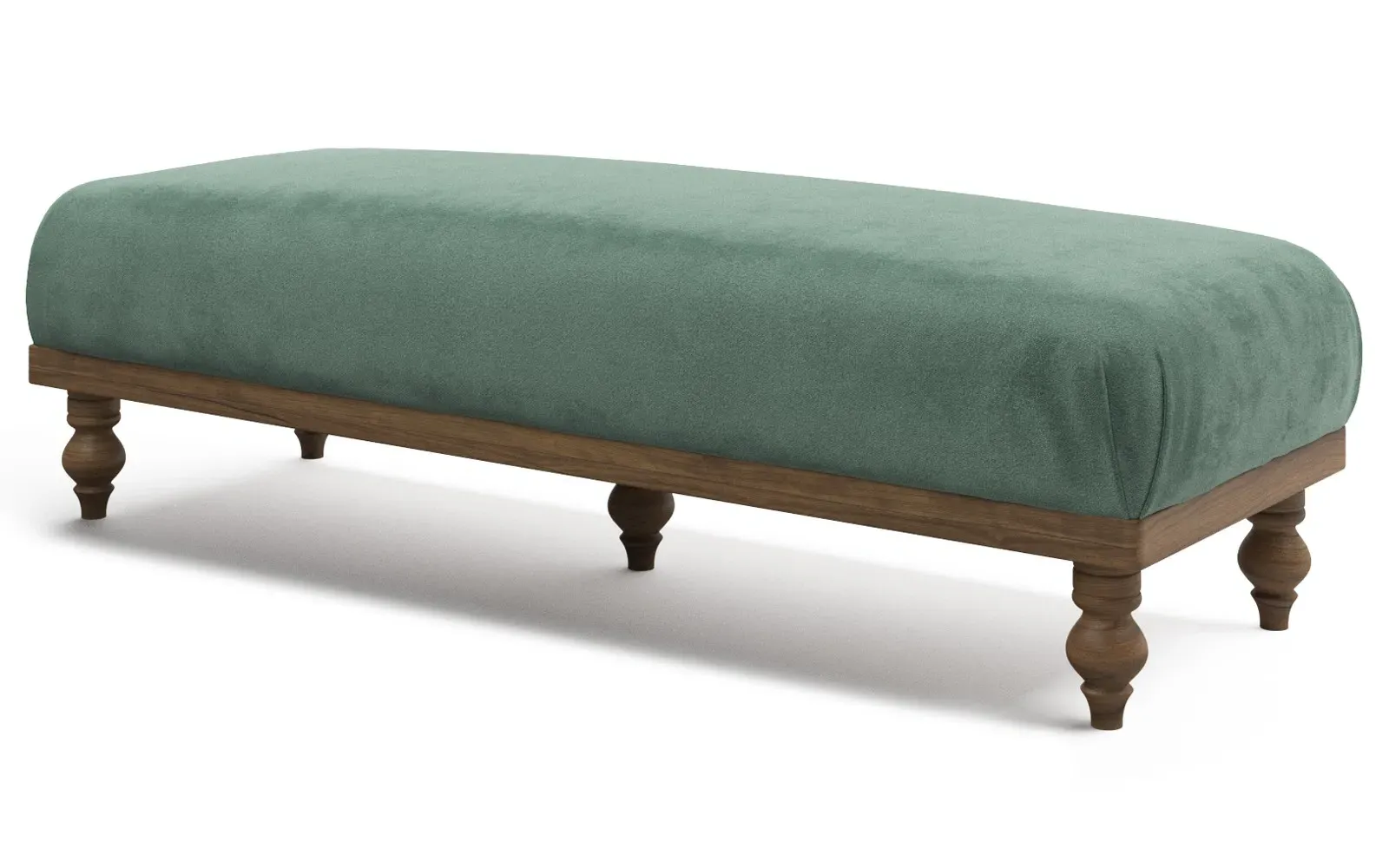 Arlette Performance Velvet Bench - Stone Pine