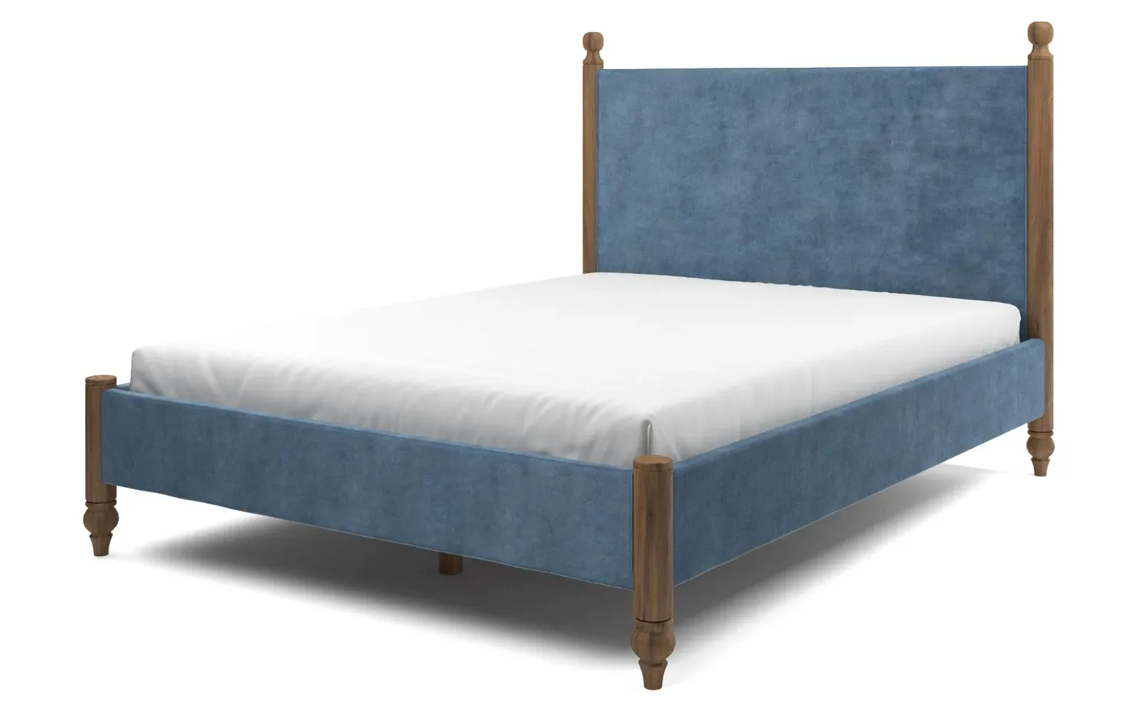 Arlette Queen Bed Frame - Blue Dusk, Velvet