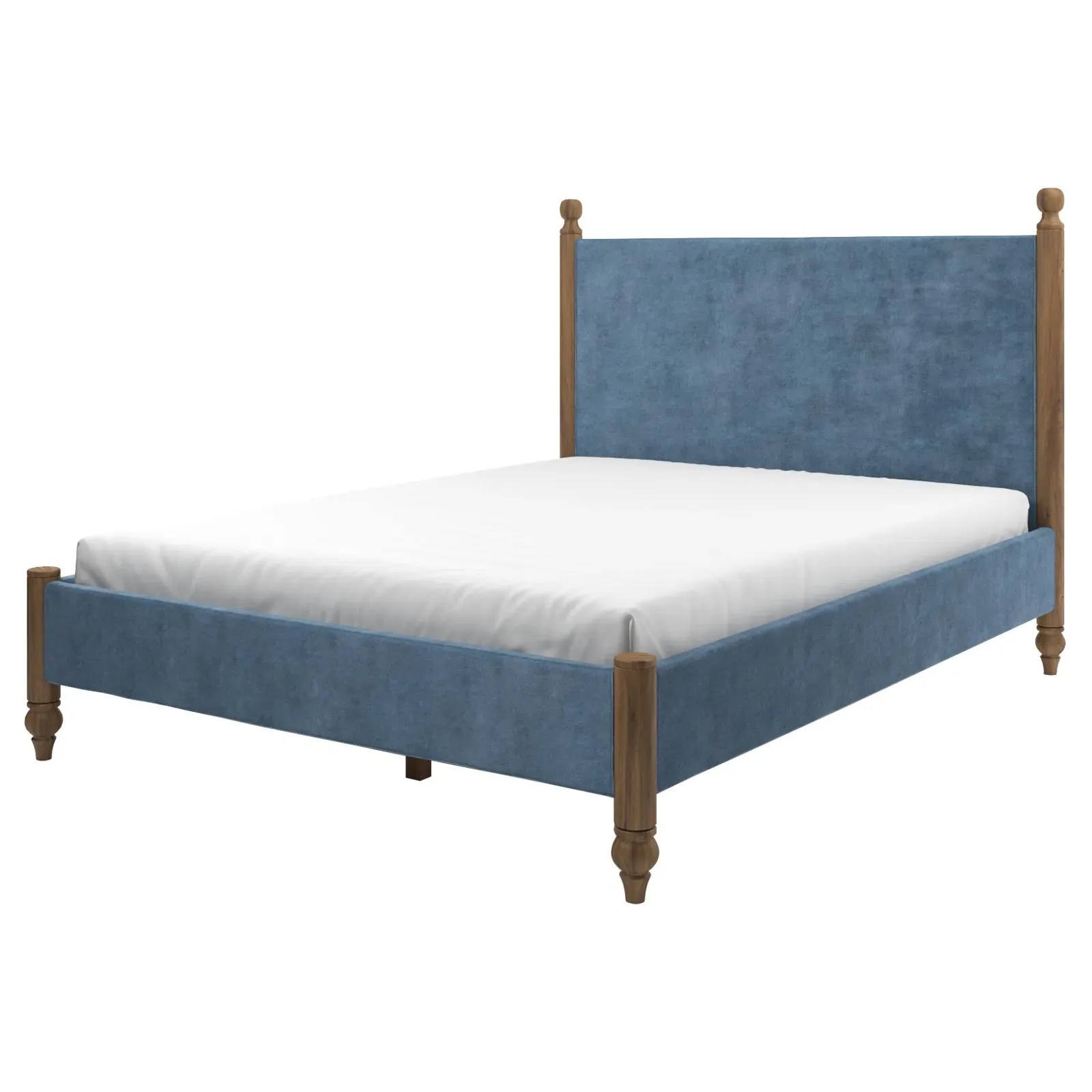 Arlette Queen Bed Frame - Blue Dusk, Velvet
