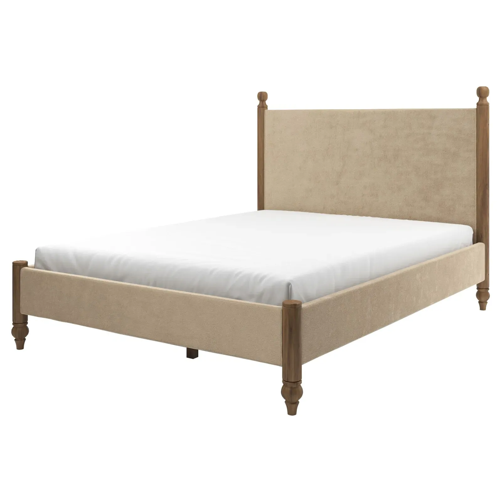 Arlette Queen Bed Frame - Champagne, Velvet