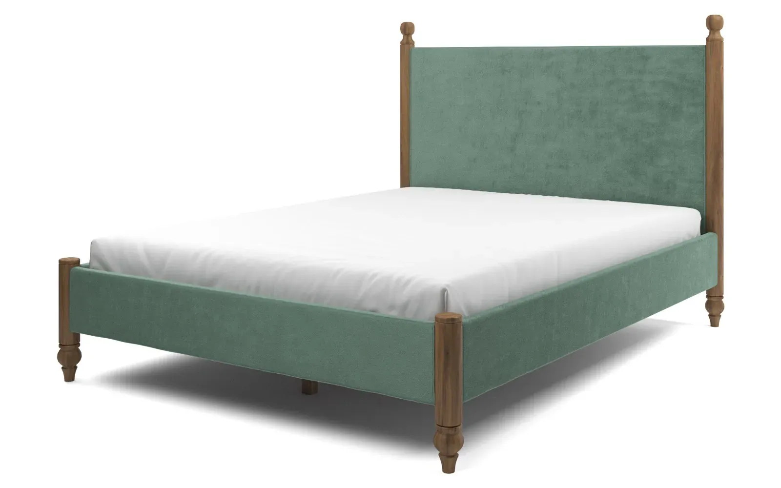 Arlette Queen Bed Frame - Stone Pine, Velvet