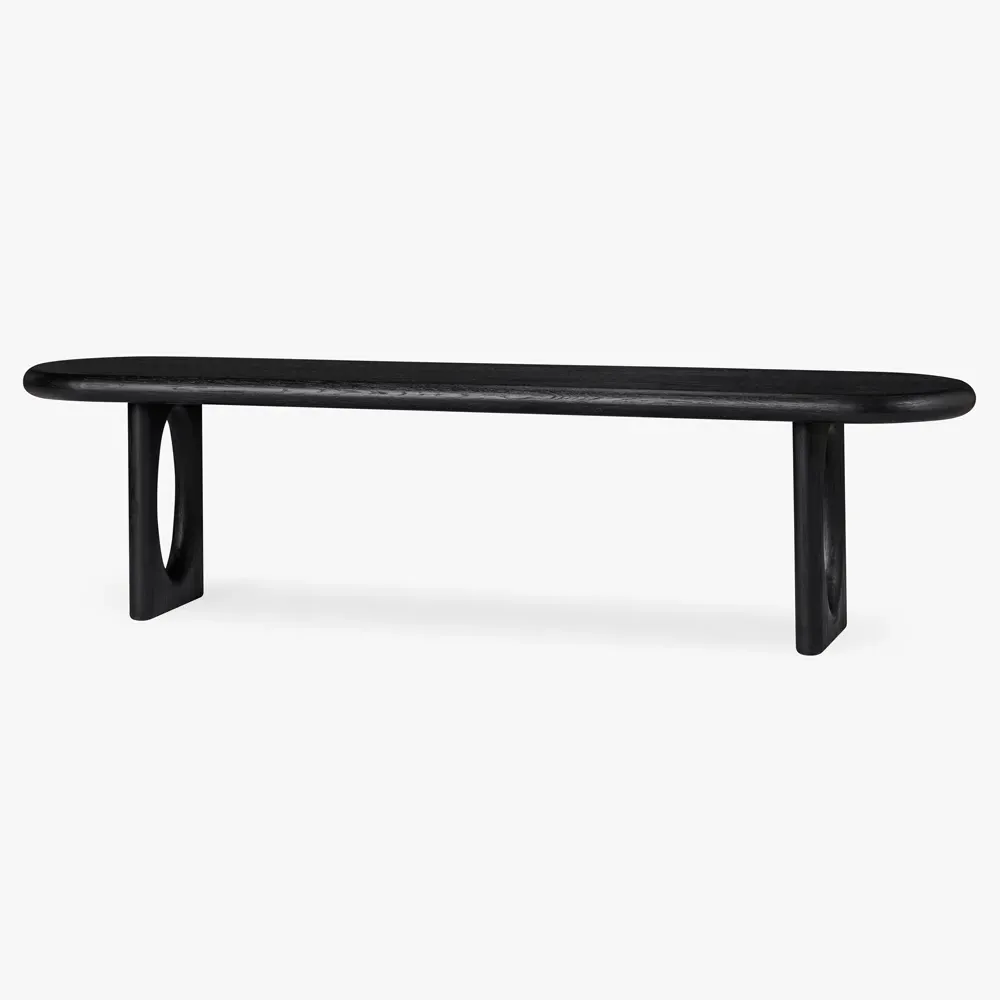 Arley Dining Bench - Black, Oak