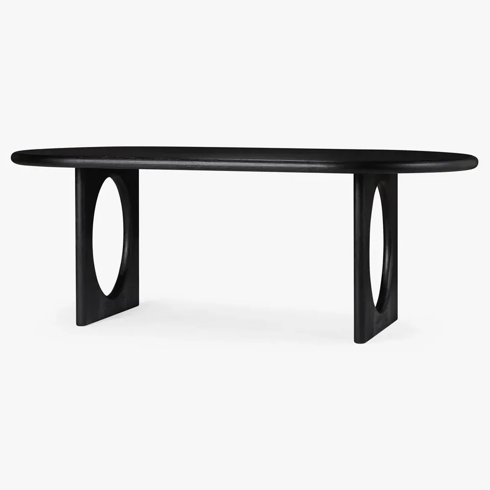 Arley Oval Dining Table - Black, Oak