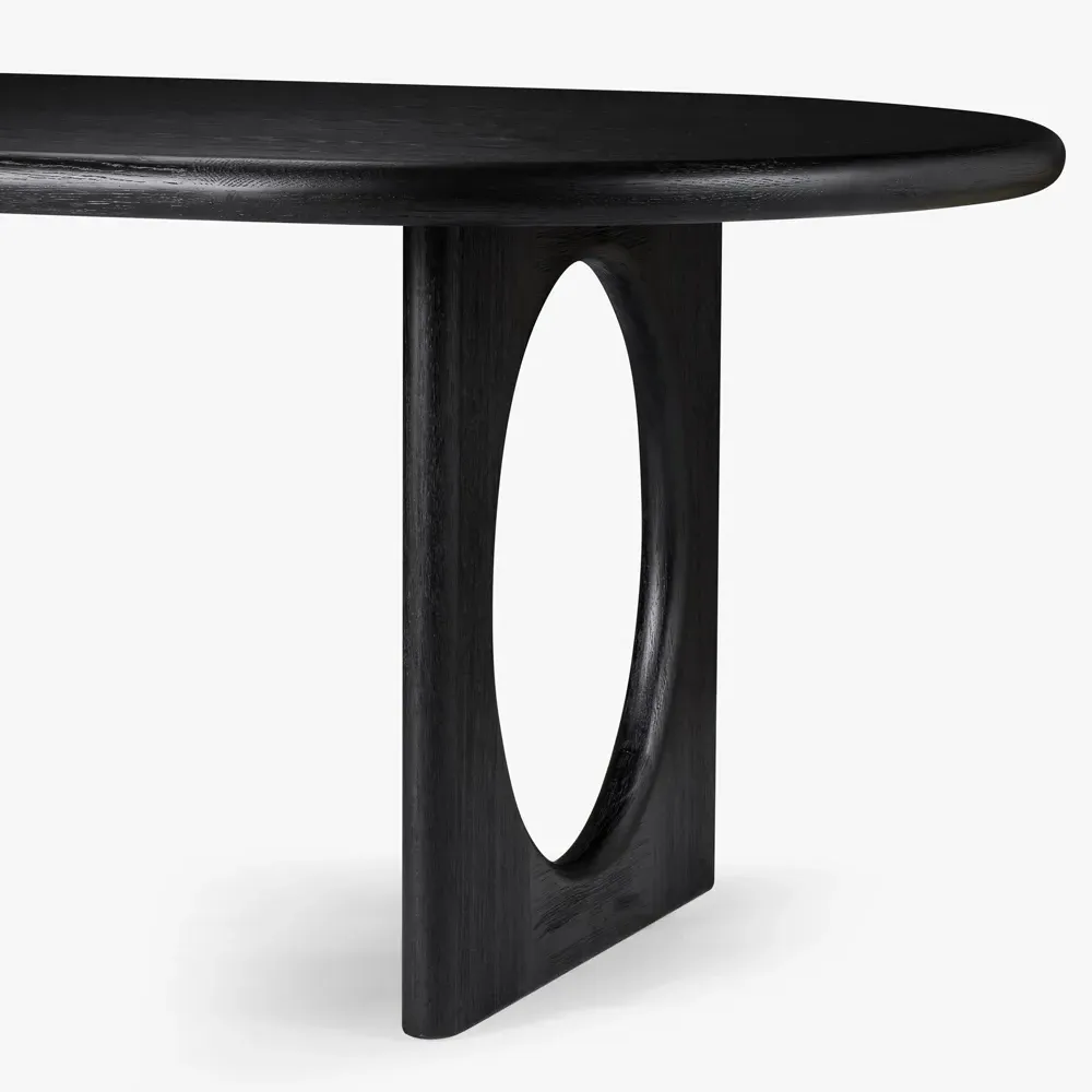 Arley Oval Dining Table - Black, Oak